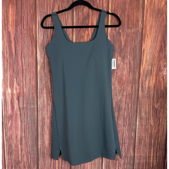 Old Navy NWT Womens M Active Powersoft Slate Blue Stretchy Dress With Shorts - Picture 1 of 5